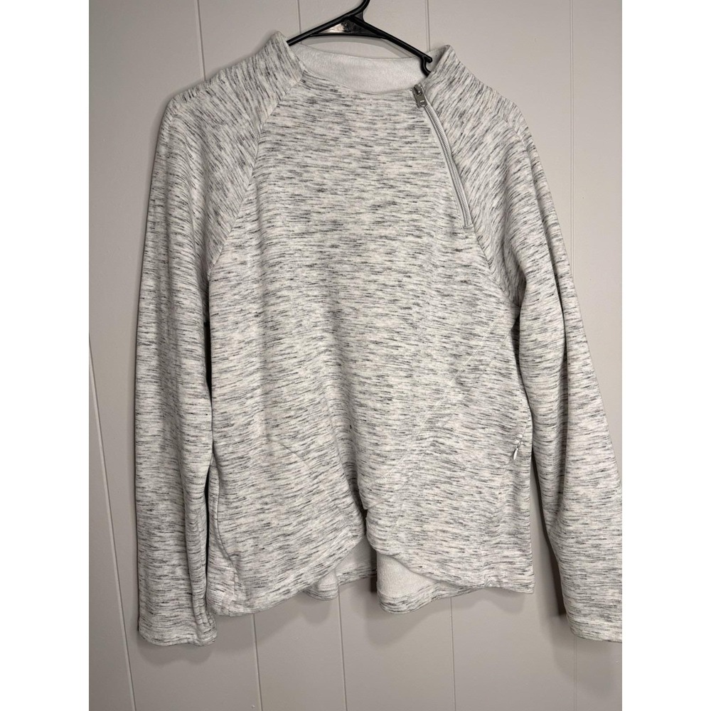 90 Degree by Reflex womens size Small heather gray  asymmetrical fleece sweater